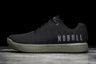 Nobull Superfabric Men's Trainers Black Dark Green | Australia (ZJ5386)